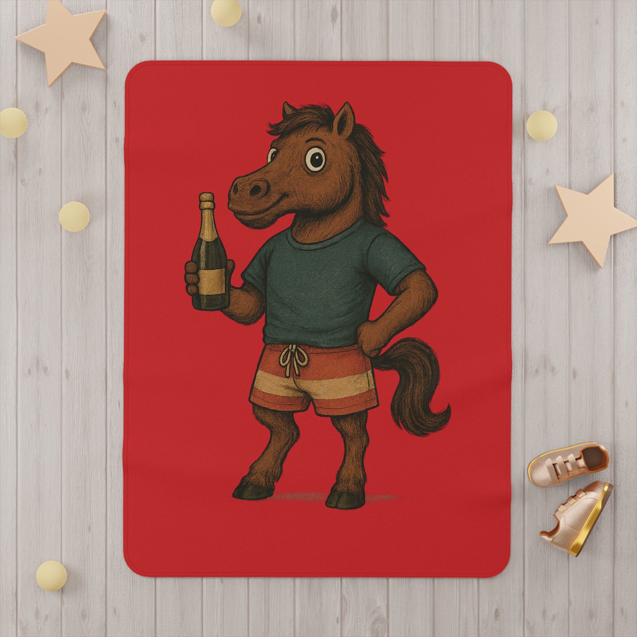 Whimsical Toddler Blanket with Horse Design, Perfect for Playtime, Nursery Decor, Gift for Kids, Birthday, Celebration - Image 4